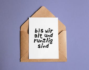 Friendship postcard "Until we're old and wrinkled" | A6 with kraft paper envelope | Mini print