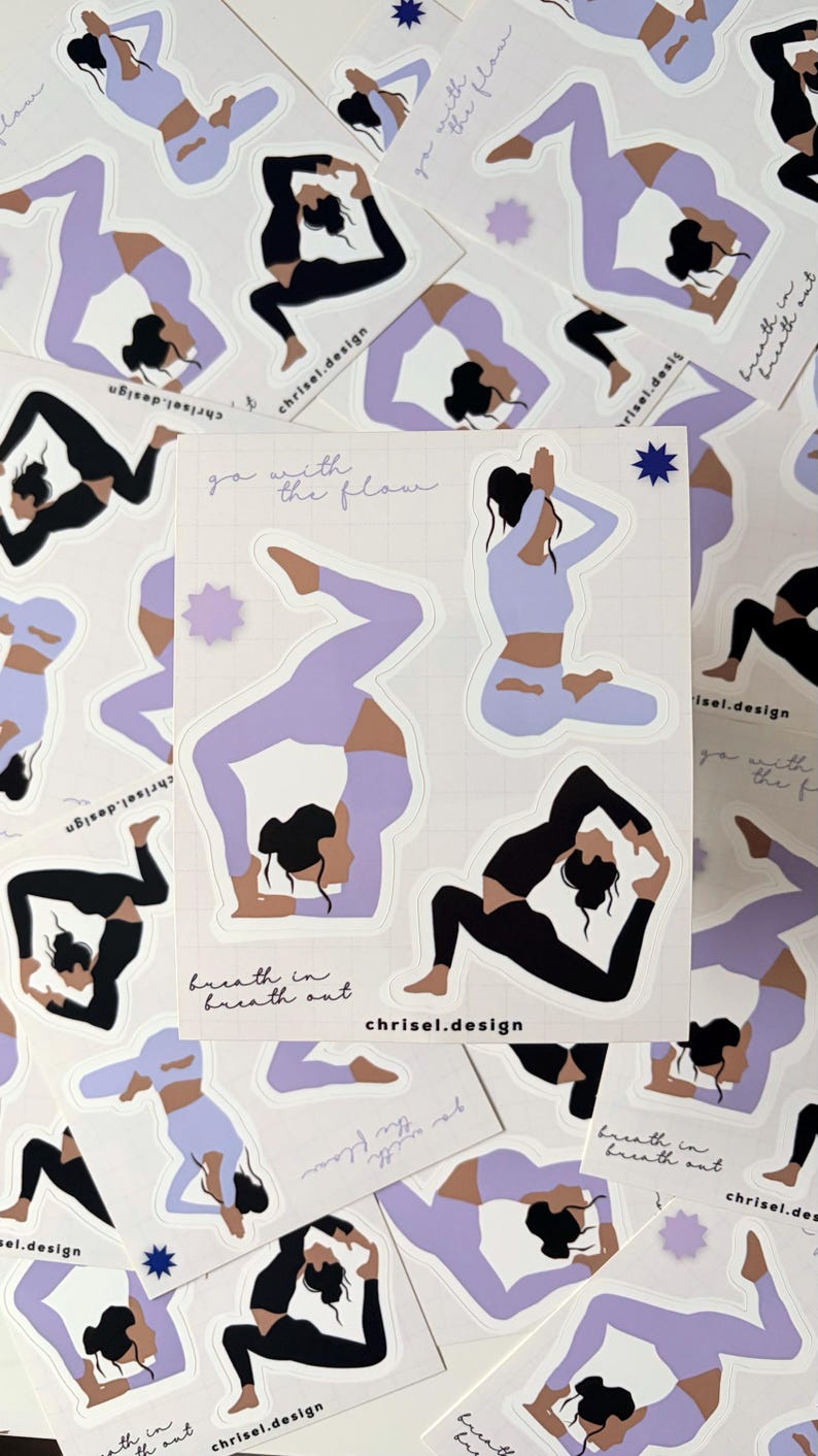 Sticker Sheet Yoga Poses – Vinyl Sticker Set (10 X 12 Cm) - Etsy