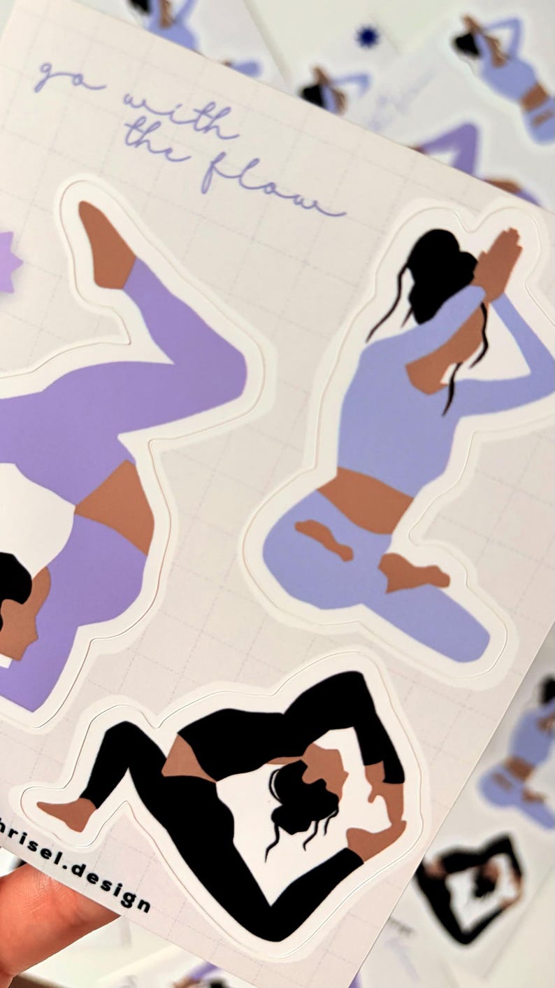 Sticker Sheet Yoga Poses – Vinyl Sticker Set (10 X 12 Cm) - Etsy