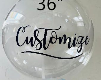 Naklejka z przezroczystym balonem 36" z tekstem do samodzielnego montażu