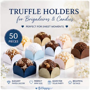 Paquet de porte-truffes | Boîte à bonbons ouverte | Porte-bonbons | Boîte à friandises | Forminhas De Doce & Brigadeiro