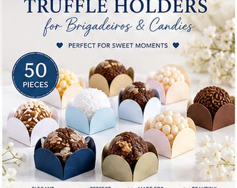 Paquete de soporte para trufas / Caja de dulces abierta / Soporte para dulces / Caja de golosinas / Forminhas De Doce & Brigadeiro