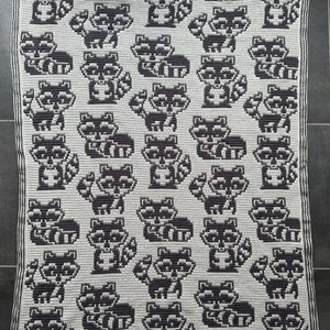Reckless Rascals – Overlay-Mosaik-Häkelwaschbären – nur Muster