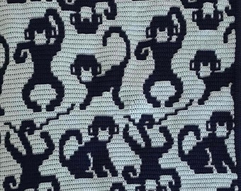Monkey Business - Overlay Mosaic Crochet - Pattern only