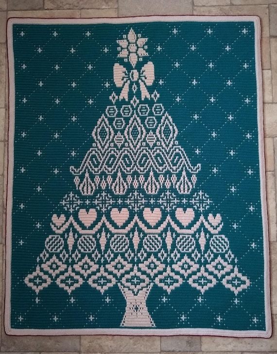 Jingle Joy - Overlay Mosaic Crochet Christmas Tree - Pattern Only