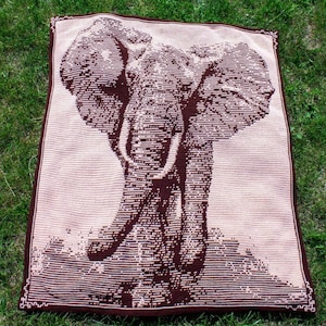 Stampede - Overlay Mosaic Crochet Elephant -