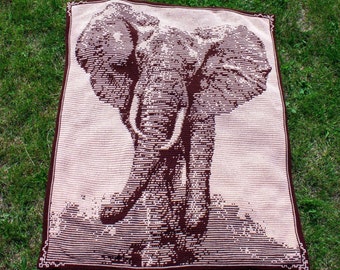 Stampede - Overlay Mosaic Crochet Elephant -