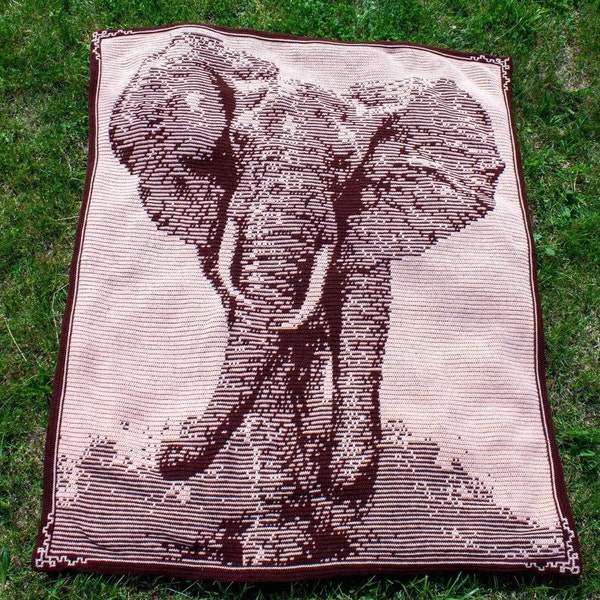 Stampede - Overlay Mosaic Crochet Elephant -