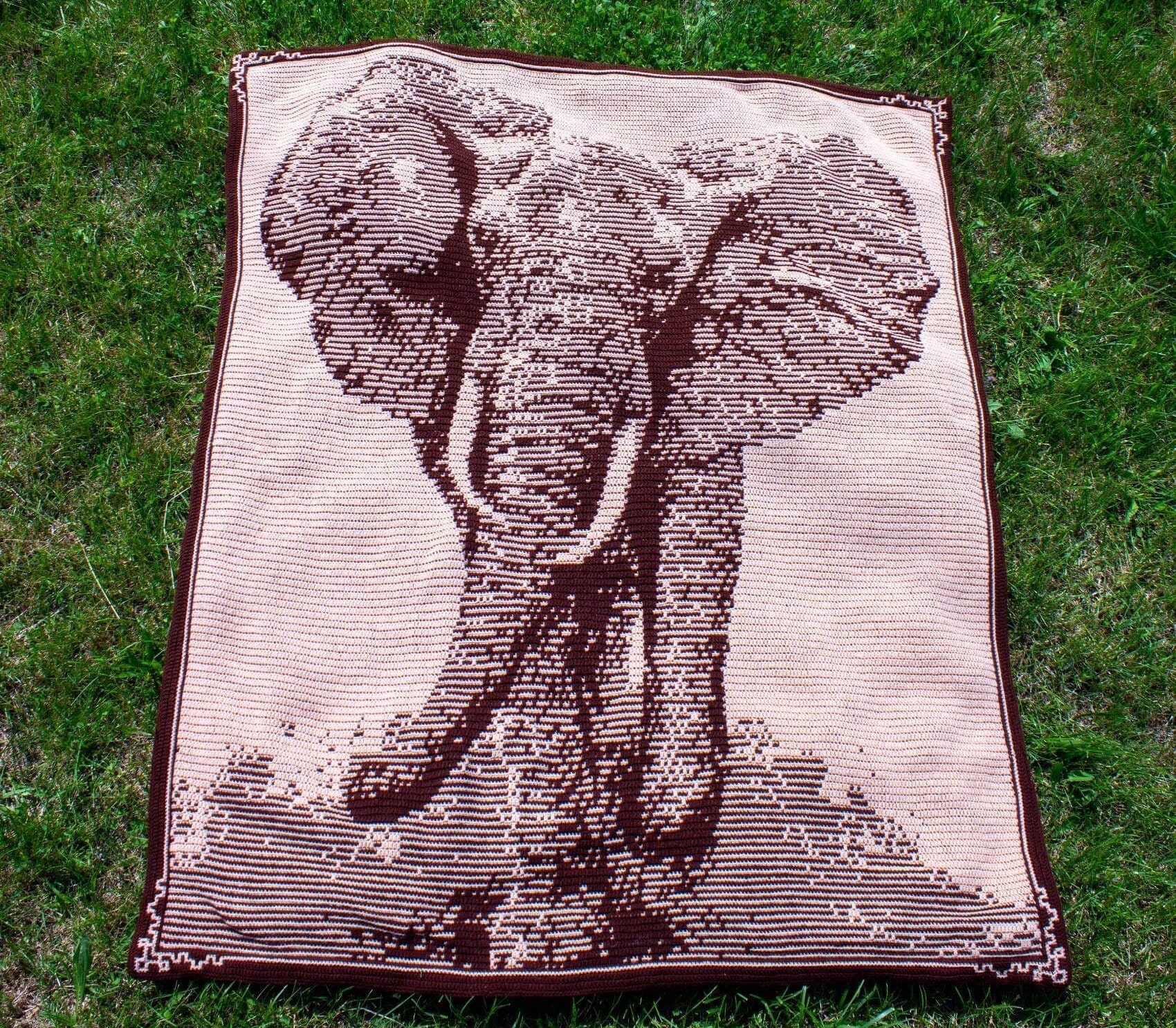 Stampede - Overlay Mosaic Crochet Elephant - - Etsy Canada
