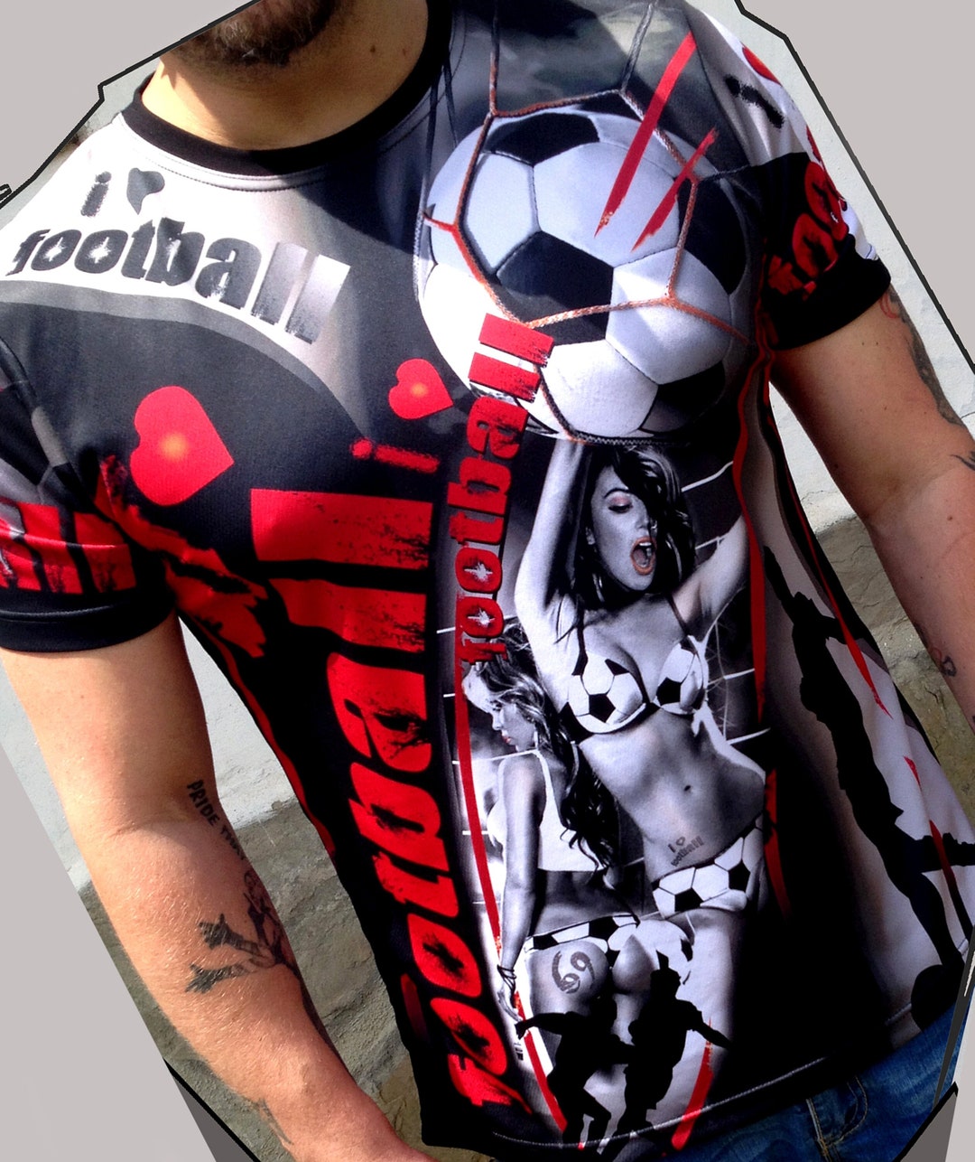 Maglietta Io Amo Il Calcio - T-Shirt Sportiva Per Tifosi E Giocatori