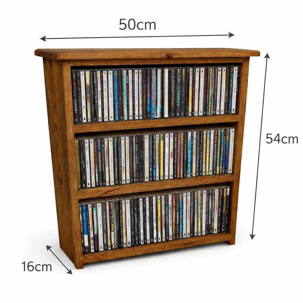 CD Storage Unit – Wooden Cd Rack Shelf – Freestanding Cd Organiser ...