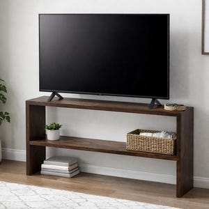 Solid Pine TV Stand Console Shelf | Handmade Media Unit