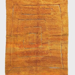 Orange Moroccan Mrirt rug, Authentic Moroccan rug, Berber carpet, Wool rug, Handmade rug, Beni ourain style, Area rug, custom order rug