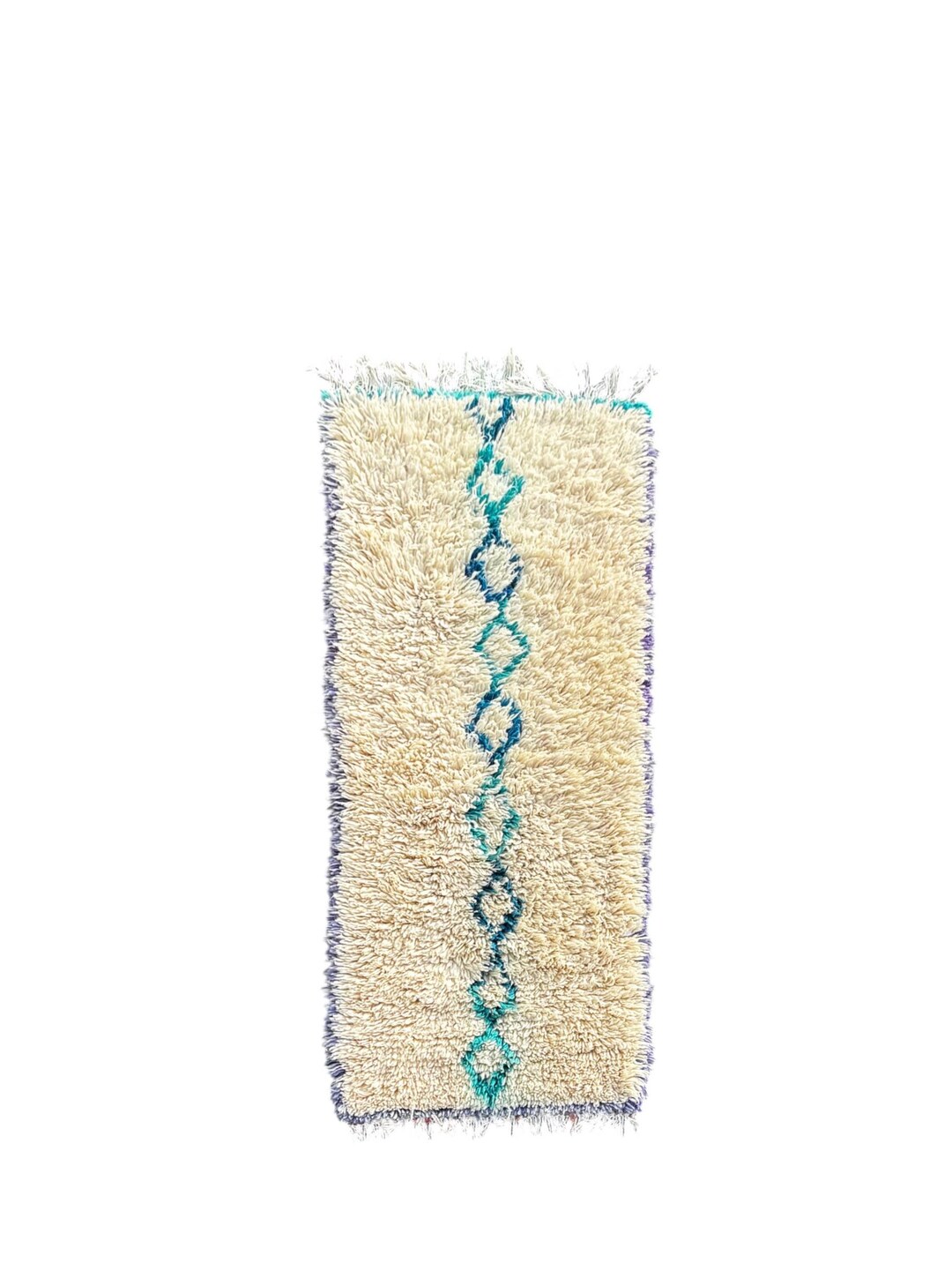 Vintage Moroccan Beni Ouarain Rug 80x180 Cm – Handmade Wool Berber ...