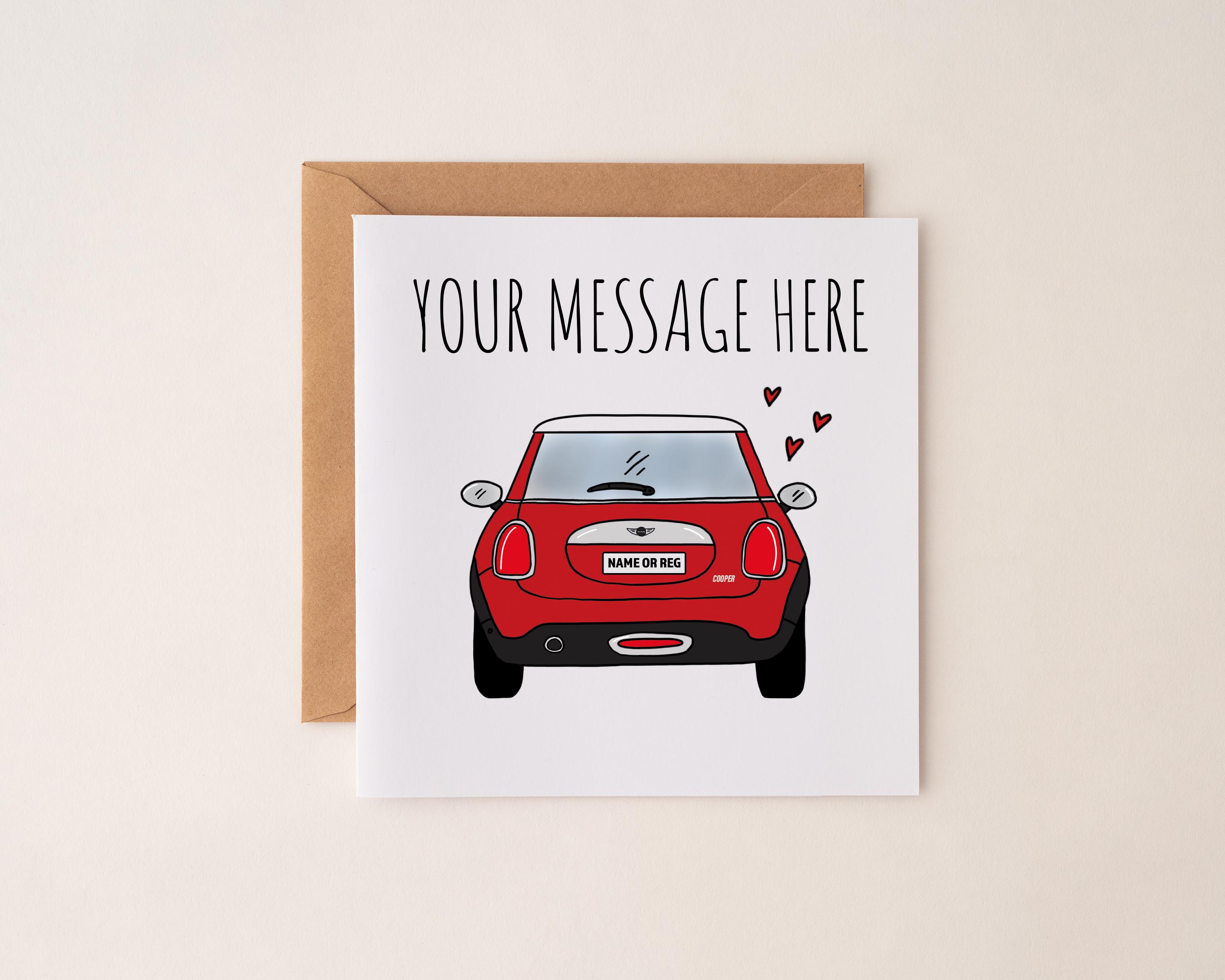 Tarjeta De Cumpleaños De Austin Morris Mini Cooper - Diseño Clásico De Coche, Ideal Para Aficionados