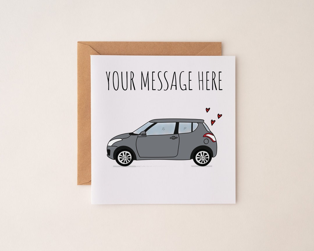 Suzuki Swift Custom Card | Personalised Car Card |new Car Card |you ...