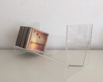 Plexiglas cd rek - transparant acryl plastic cd of book holder - Eickel retro design cd rack vintage - More racks available