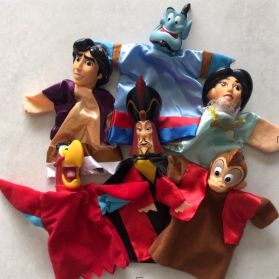 Aladdin Disney 6 Hand Puppets Vintage Disney Puppets Hand Etsy