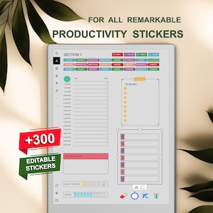 Editable Productivity Stickers for reMarkable Paper Pro, 2 and Move – Lists, Trackers, Tables and More | Ready to Copy & Paste