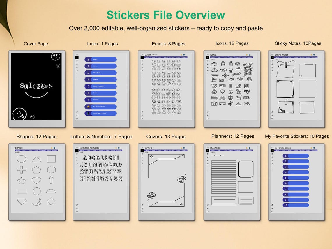 Editable Stickers for Remarkable – 2000+ Icons, Notes, Shapes & More ...