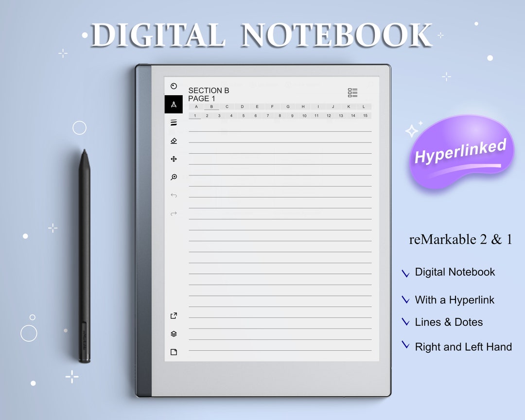Remarkable 2 Templates Digital Notebook Hyperlinked PDF Etsy Ireland