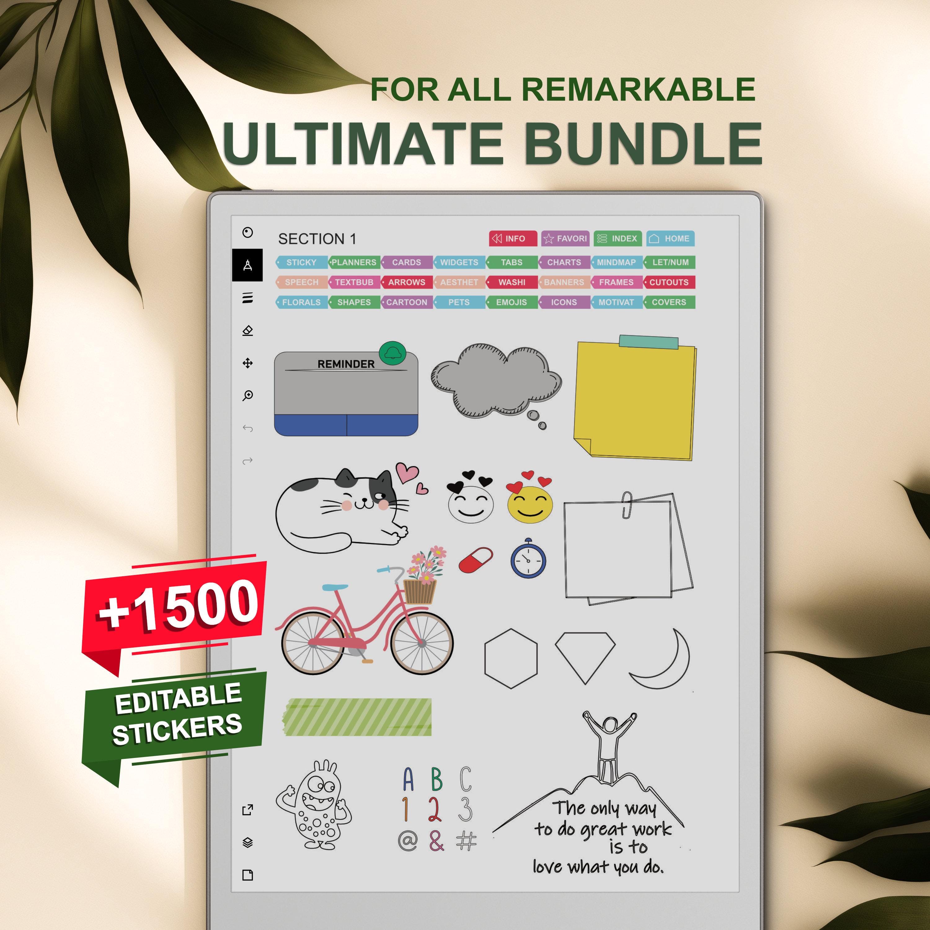 Huge Sticker Bundle for Remarkable Paper Pro and 2, Hundreds of ...