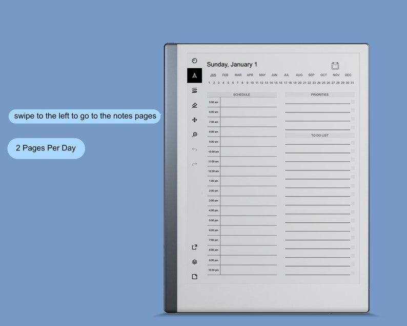 Remarkable 2 Templates 2023 Daily Planner Remarkable 2 Etsy