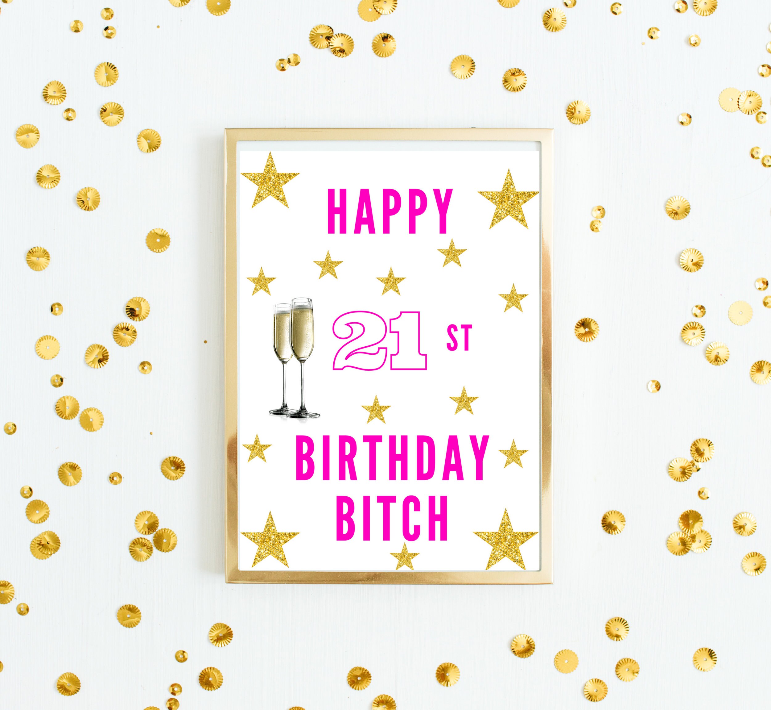 Digital Printable 21st Birthday Card - Etsy