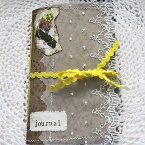 Handmade Junk Journal, Soft Cover, 2 Signatures, 110 Journal Pages, Mixed Media, Stitching,