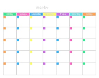 Monthly Blank Calendar, Simple Calendar, 11 X 8.5 Inches, Vertical ...