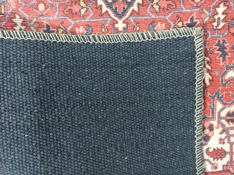 Pink Persian Heriz Rug Vintage Faded Red Pink Medallion Etsy