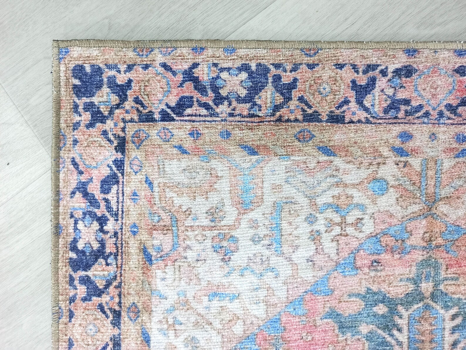 Pink Runner Rug Heriz Persian Beige Blush Vintage Hallway Etsy