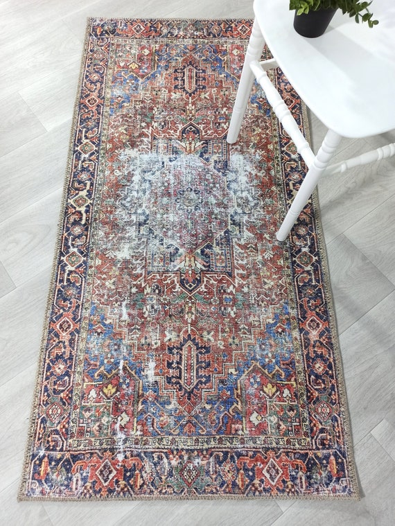 Boho Style Area Rug - 2x3ft Persian Distressed Small Entryway Rug