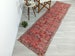 Turkish Runner Rug, Herki Vintage Coral Red Pink Diamond Hallway Runners Luxury Long Kitchen Rugs Tapis Decor Farmhouse Boho Kilim Carpet 