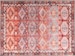 Turkish Vintage Rug, Herki Terracotta Red Orange Pink Luxury Area Rugs Diamond Living Room Bedroom Kitchen Farmhouse Kids Kilim Tapis Carpet 