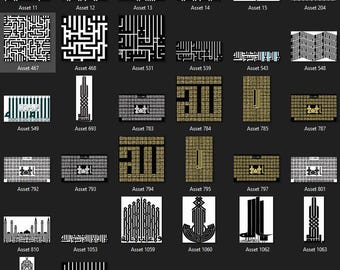 34 Pacchetto di calligrafia araba cufica Allah Bismillah 4 Qul Asmaul Husna Ayat Al Kursi Surah Al Ikhlas Al Falaq An Nas La ilaha illallah