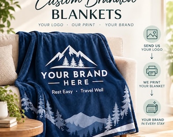Coperta personalizzata con logo, coperta aziendale personalizzata, coperta con logo, coperta personalizzata per hotel, regalo aziendale per il settore alberghiero, coperta aziendale