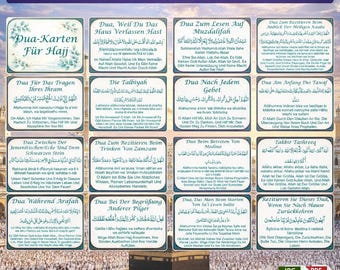 German Hajj Dua Cards | Hajj Duas in the German Language | Islamic Prayer Cards | Printable Digital Download | Hajj Guide