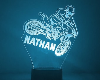 Biker Extreme Sports  BMX Dirt Bike Byker Night Light, Personalized 16 colors, remote control and FREE SHIPPING