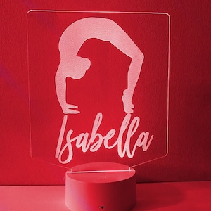 Personalized Gymnast on Beam Led Night Light with 16 Color and remote control