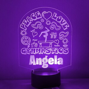 Gymnastic Personalized Led Night Light, 16 colors, remote control and FREE SHIPPING