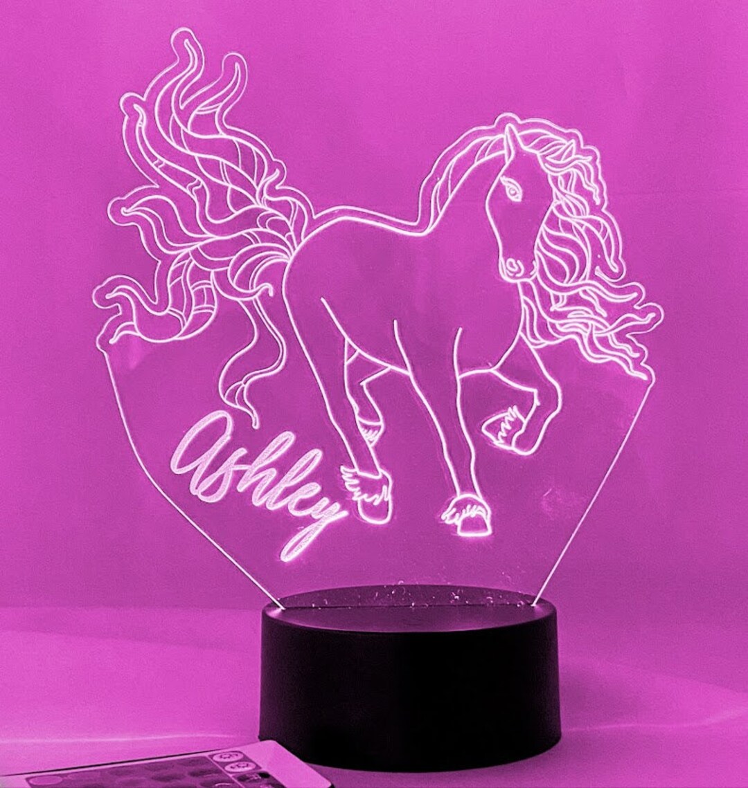 XL Cute Horse Led Night Light, Personalized 16 Colors, Remote Control and FREE SHIPPING Etsy