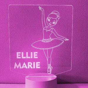 Personalized Ballerina Led Night Light with 16 Color and remote control, dancer, jazz, performing arts, modern dance, performer