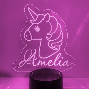 Unicorn Night Light, Personalized 16 colors, remote control and FREE SHIPPING