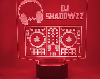 DJ controller Night Light, Dj Booth, Dj Gift, Dj Logo, Gamer Light, Influencer, DJ Party decor, Event Decor Personalized 16 colors & remote