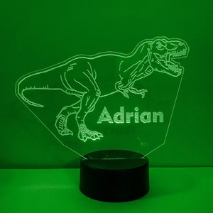Veilleuse LED dinosaure personnalisée avec télécommande 16 couleurs, combat de reptiles, Jurassic Park, Trias, Crétacé, Mésozoïque TRex