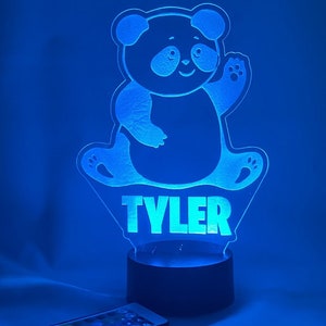 Panda Bear Personalized Led  Night Light, 16 colors with remote control