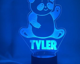 Panda Bear Personalized Led  Night Light, 16 colors with remote control
