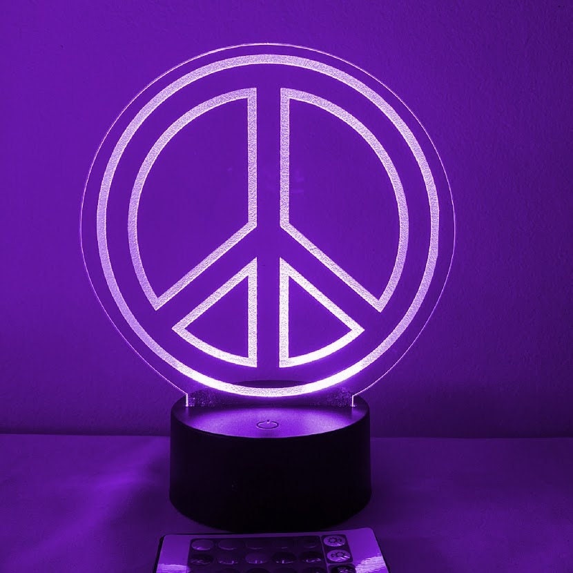 Peace sign led light deals