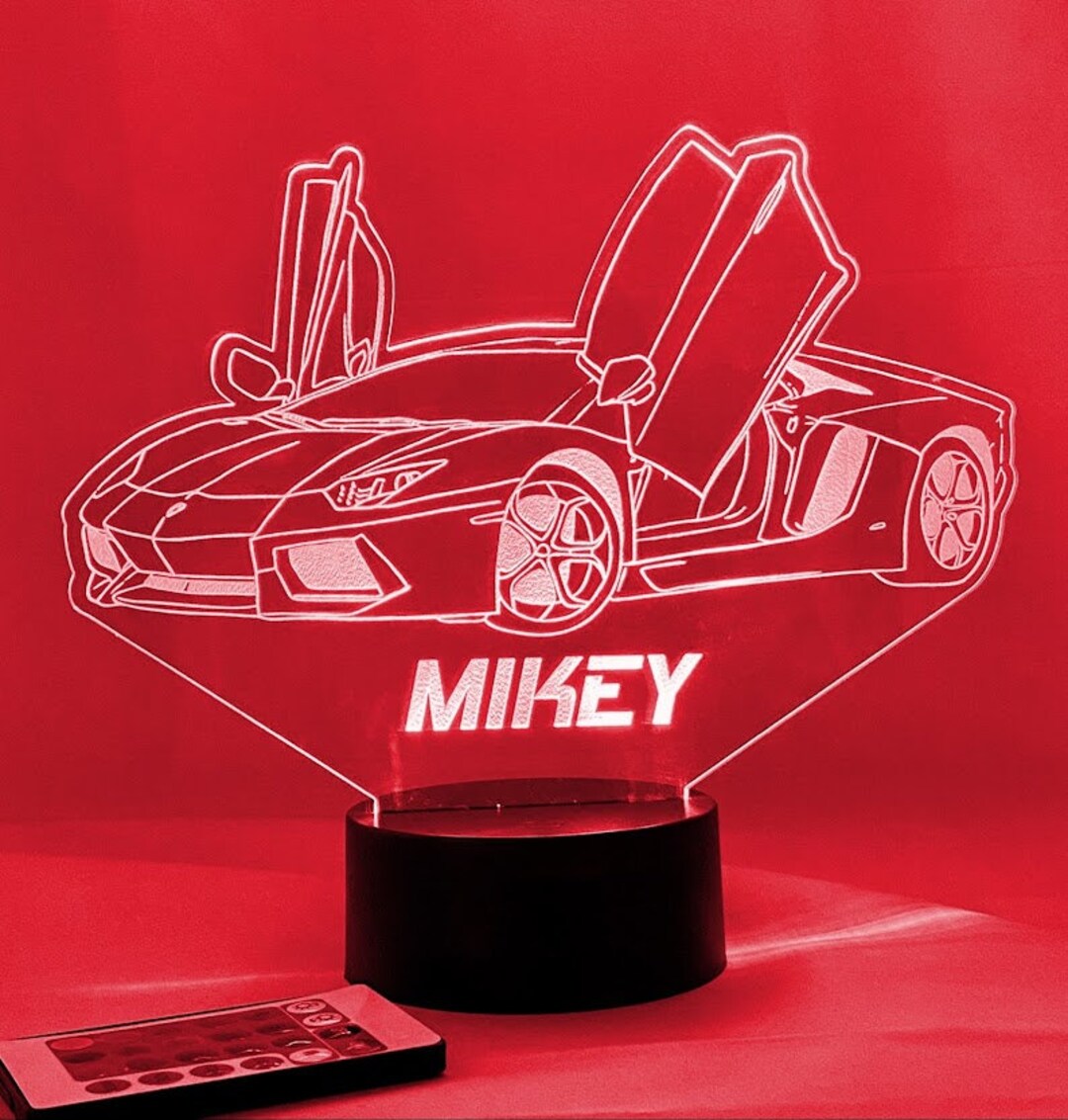 Personalized Race Car Led Night Light W Remote Control - Etsy